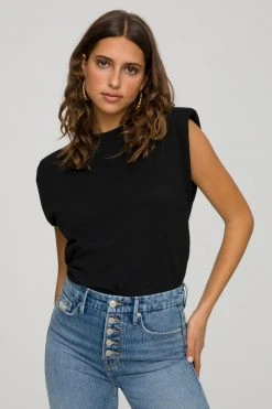 GOOD AMERICAN STRONG SHOULDER TANK | BLACK001