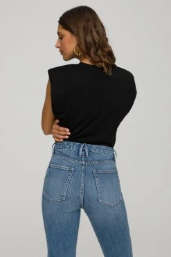 GOOD AMERICAN STRONG SHOULDER TANK | BLACK001