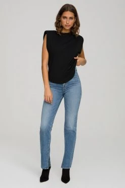 GOOD AMERICAN STRONG SHOULDER TANK | BLACK001