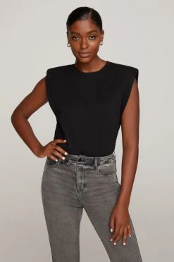 GOOD AMERICAN STRONG SHOULDER TANK | BLACK001