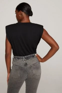 GOOD AMERICAN STRONG SHOULDER TANK | BLACK001