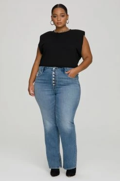 GOOD AMERICAN STRONG SHOULDER TANK | BLACK001