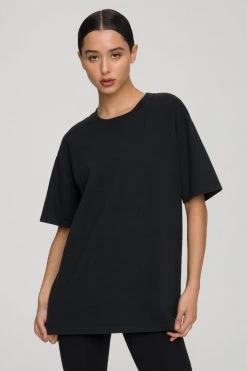 GOOD AMERICAN Terry Essentials ESSENTIAL OVERSIZE TEE | BLACK001
