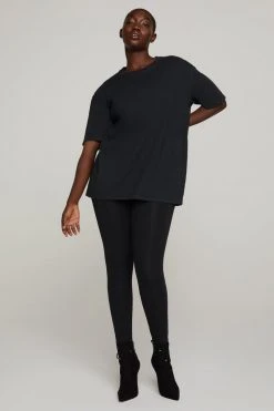 GOOD AMERICAN Terry Essentials ESSENTIAL OVERSIZE TEE | BLACK001