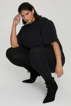 GOOD AMERICAN Terry Essentials ESSENTIAL OVERSIZE TEE | BLACK001