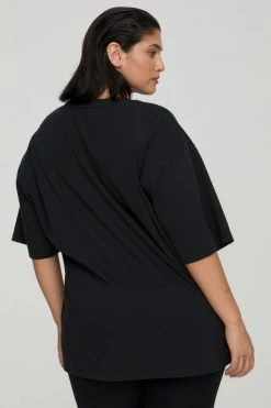 GOOD AMERICAN Terry Essentials ESSENTIAL OVERSIZE TEE | BLACK001