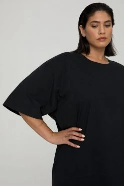 GOOD AMERICAN Terry Essentials ESSENTIAL OVERSIZE TEE | BLACK001