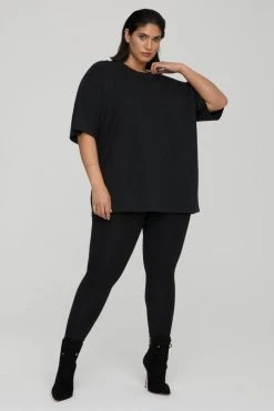 GOOD AMERICAN Terry Essentials ESSENTIAL OVERSIZE TEE | BLACK001