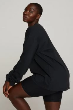 GOOD AMERICAN Terry Essentials ESSENTIAL LONG SLEEVE TEE | BLACK001