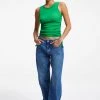 GOOD AMERICAN RUCHED TANK | SUMMER GREEN002