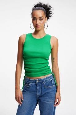GOOD AMERICAN RUCHED TANK | SUMMER GREEN002