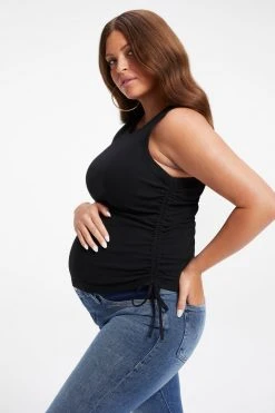 GOOD AMERICAN MATERNITY RUCHED TANK | BLACK001 Tops
