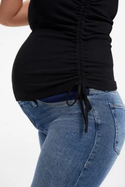 GOOD AMERICAN MATERNITY RUCHED TANK | BLACK001 Tops