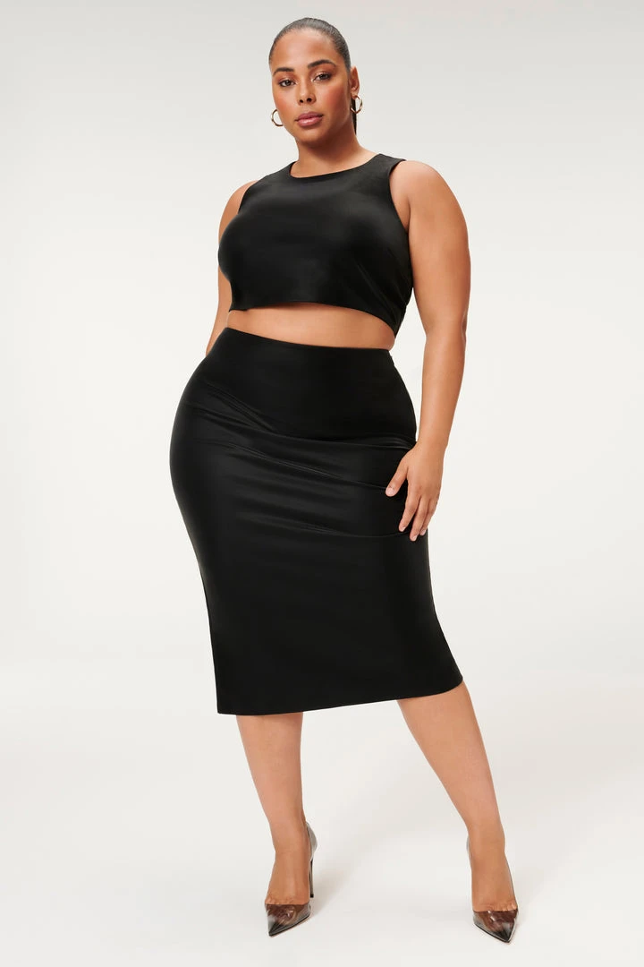 Cheap ⭐ GOOD AMERICAN BETTER THAN LEATHER CROP TOP | BLACK001 Tops 🥰 8 GOOD AMERICAN BETTER THAN LEATHER CROP TOP | BLACK001 Tops