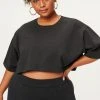 GOOD AMERICAN Tees & Tops ESSENTIAL CROPPED BOXY TEE | BLACK001