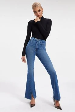 GOOD AMERICAN Tees & Tops SHINE MOCK TURTLENECK | BLACK001