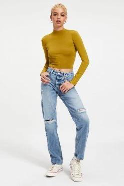 GA-SALE Tees & Tops SHINE MOCK TURTLENECK | PICKLED OLIVE001