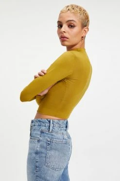 GA-SALE Tees & Tops SHINE MOCK TURTLENECK | PICKLED OLIVE001