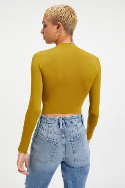 GA-SALE Tees & Tops SHINE MOCK TURTLENECK | PICKLED OLIVE001