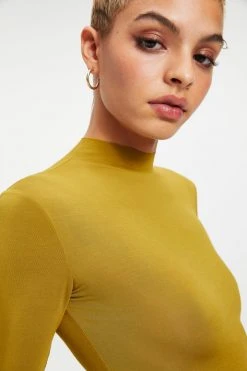 GA-SALE Tees & Tops SHINE MOCK TURTLENECK | PICKLED OLIVE001