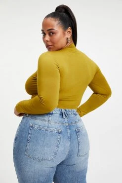 GA-SALE Tees & Tops SHINE MOCK TURTLENECK | PICKLED OLIVE001