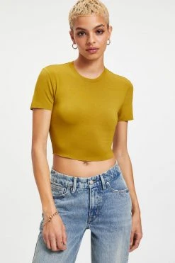 GA-SALE Tees & Tops SHINE BABY TEE | PICKLED OLIVE001