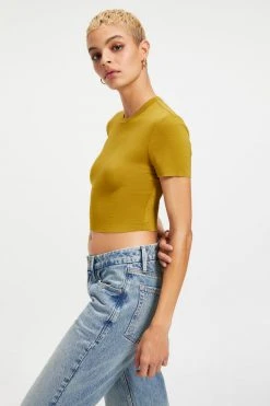 GA-SALE Tees & Tops SHINE BABY TEE | PICKLED OLIVE001