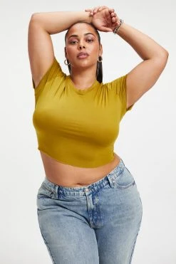 GA-SALE Tees & Tops SHINE BABY TEE | PICKLED OLIVE001