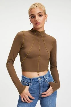 GA-SALE Tees & Tops KNIT MOCK TURTLENECK | FOG001