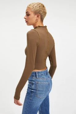 GA-SALE Tees & Tops KNIT MOCK TURTLENECK | FOG001