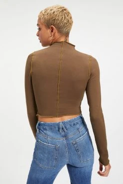 GA-SALE Tees & Tops KNIT MOCK TURTLENECK | FOG001