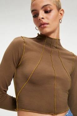 GA-SALE Tees & Tops KNIT MOCK TURTLENECK | FOG001