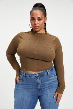 GA-SALE Tees & Tops KNIT MOCK TURTLENECK | FOG001