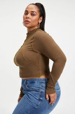 GA-SALE Tees & Tops KNIT MOCK TURTLENECK | FOG001