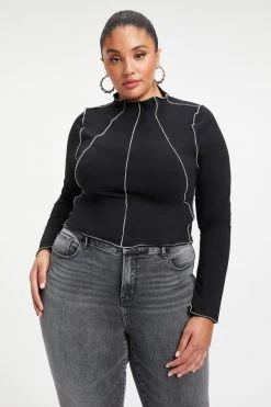 GA-SALE KNIT MOCK TURTLENECK | BLACK001