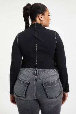 GA-SALE KNIT MOCK TURTLENECK | BLACK001