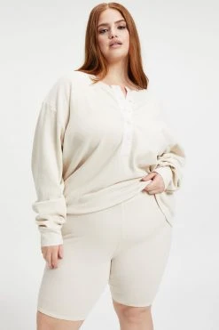 GOOD AMERICAN THERMAL BOYFRIEND HENLEY | BONE001 Sweats