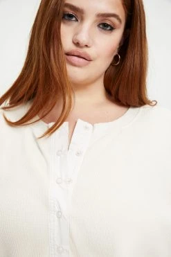 GOOD AMERICAN THERMAL BOYFRIEND HENLEY | BONE001 Sweats