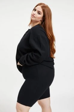 GOOD AMERICAN Sweats THERMAL BOYFRIEND HENLEY | BLACK001