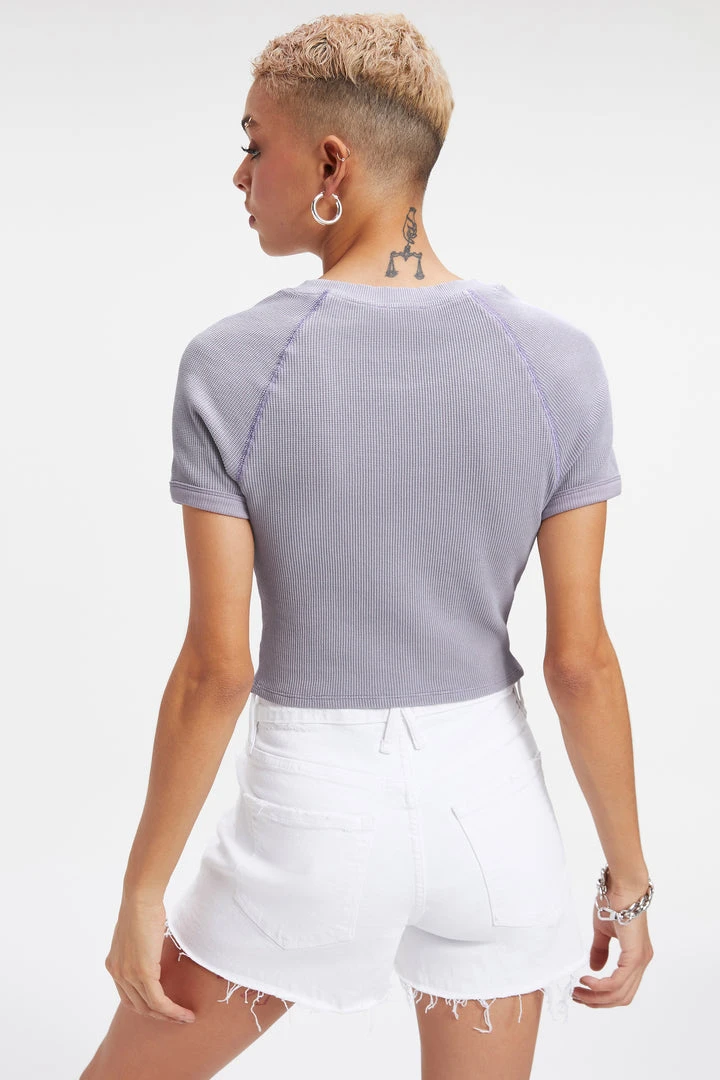 Discount ⭐ GA-SALE THERMAL CROPPED TEE | LILAC MIST001 🌟 9 GA-SALE THERMAL CROPPED TEE | LILAC MIST001