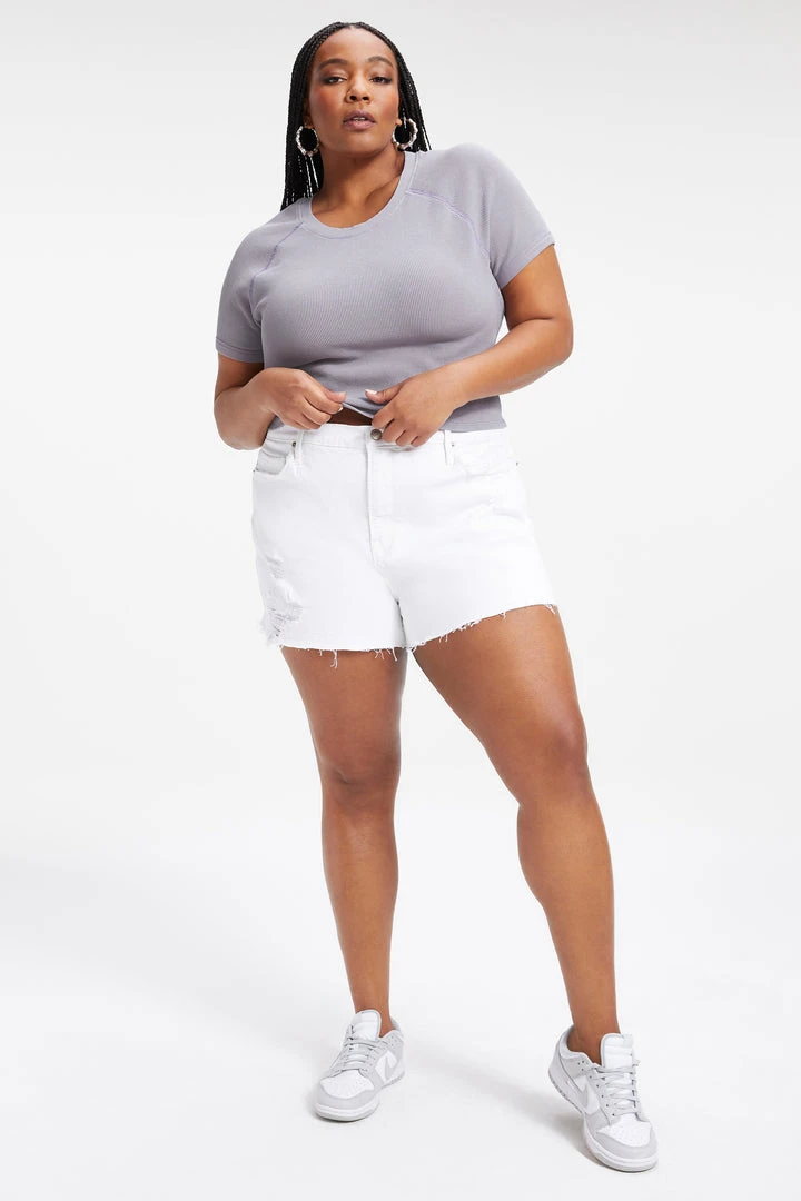 Discount ⭐ GA-SALE THERMAL CROPPED TEE | LILAC MIST001 🌟 3 GA-SALE THERMAL CROPPED TEE | LILAC MIST001