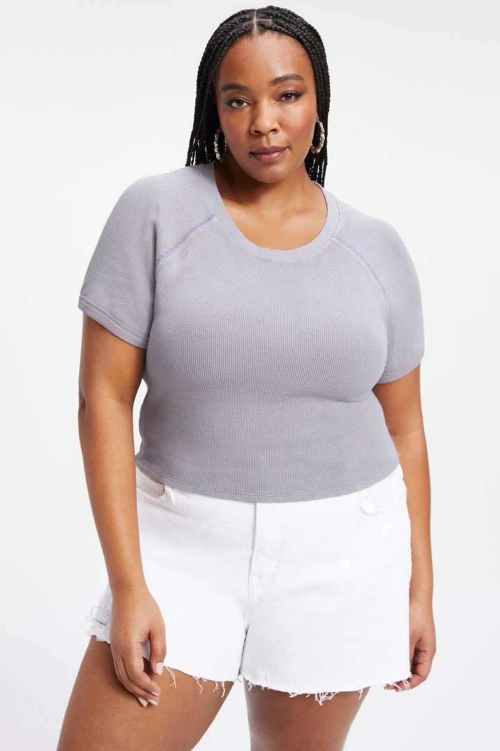 Discount ⭐ GA-SALE THERMAL CROPPED TEE | LILAC MIST001 🌟 1 GA-SALE THERMAL CROPPED TEE | LILAC MIST001