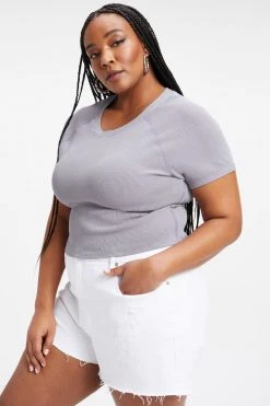 GA-SALE THERMAL CROPPED TEE | LILAC MIST001