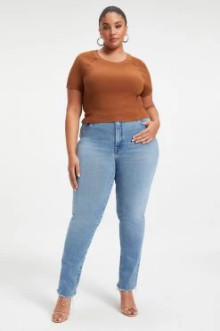 GA-SALE THERMAL CROPPED TEE | RUST001