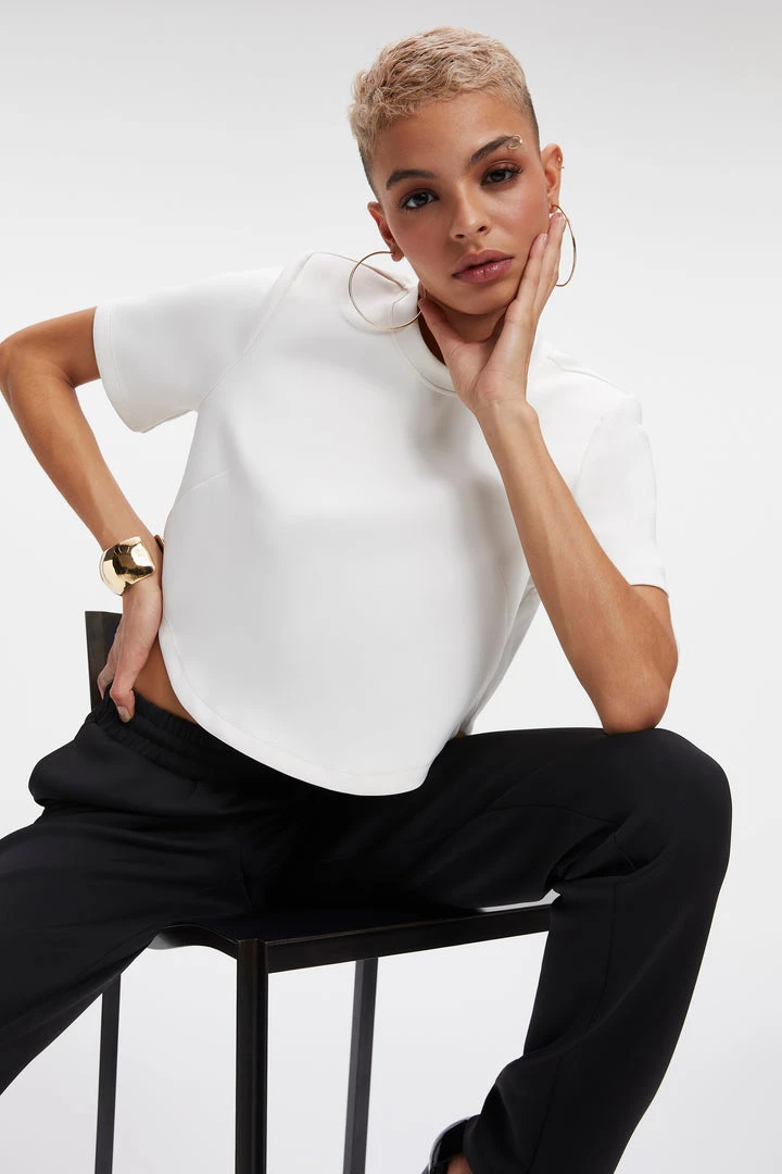 Cheap 🎁 GA-SALE Tops SCUBA STRONG SHOULDER TEE | IVORY001 😍 4 GA-SALE Tops SCUBA STRONG SHOULDER TEE | IVORY001