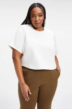 Cheap 🎁 GA-SALE Tops SCUBA STRONG SHOULDER TEE | IVORY001 😍 16 GA-SALE Tops SCUBA STRONG SHOULDER TEE | IVORY001