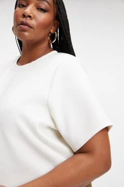 Cheap 🎁 GA-SALE Tops SCUBA STRONG SHOULDER TEE | IVORY001 😍 17 GA-SALE Tops SCUBA STRONG SHOULDER TEE | IVORY001