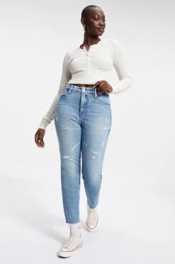 GOOD AMERICAN THERMAL FITTED HENLEY | BONE001 Tees & Tops