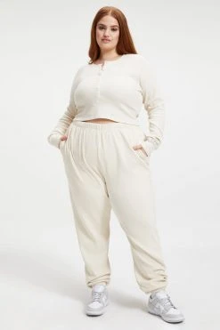 GOOD AMERICAN THERMAL FITTED HENLEY | BONE001 Tees & Tops