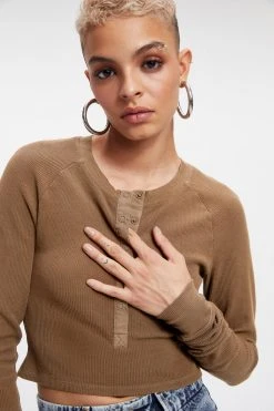 GA-SALE THERMAL FITTED HENLEY | FOG001